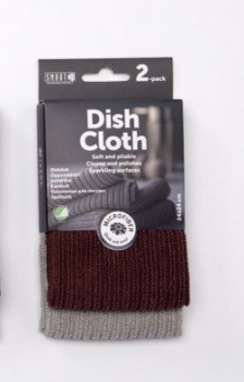 Dishcloth 24 x 24 cm 2pack Grey/Burgundy