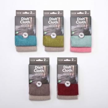 Dishcloth 24 x 24 cm 2pack Grey/Burgundy