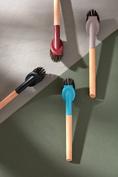 Washing-up brush nylon gray