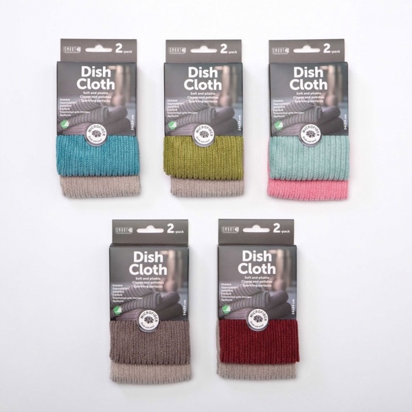 Dishcloth 24 x 24 cm 2pack Grey/Petrol